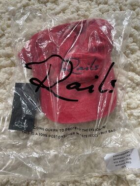 Rails Washed Red Baseball Cap with Embroidered Logo